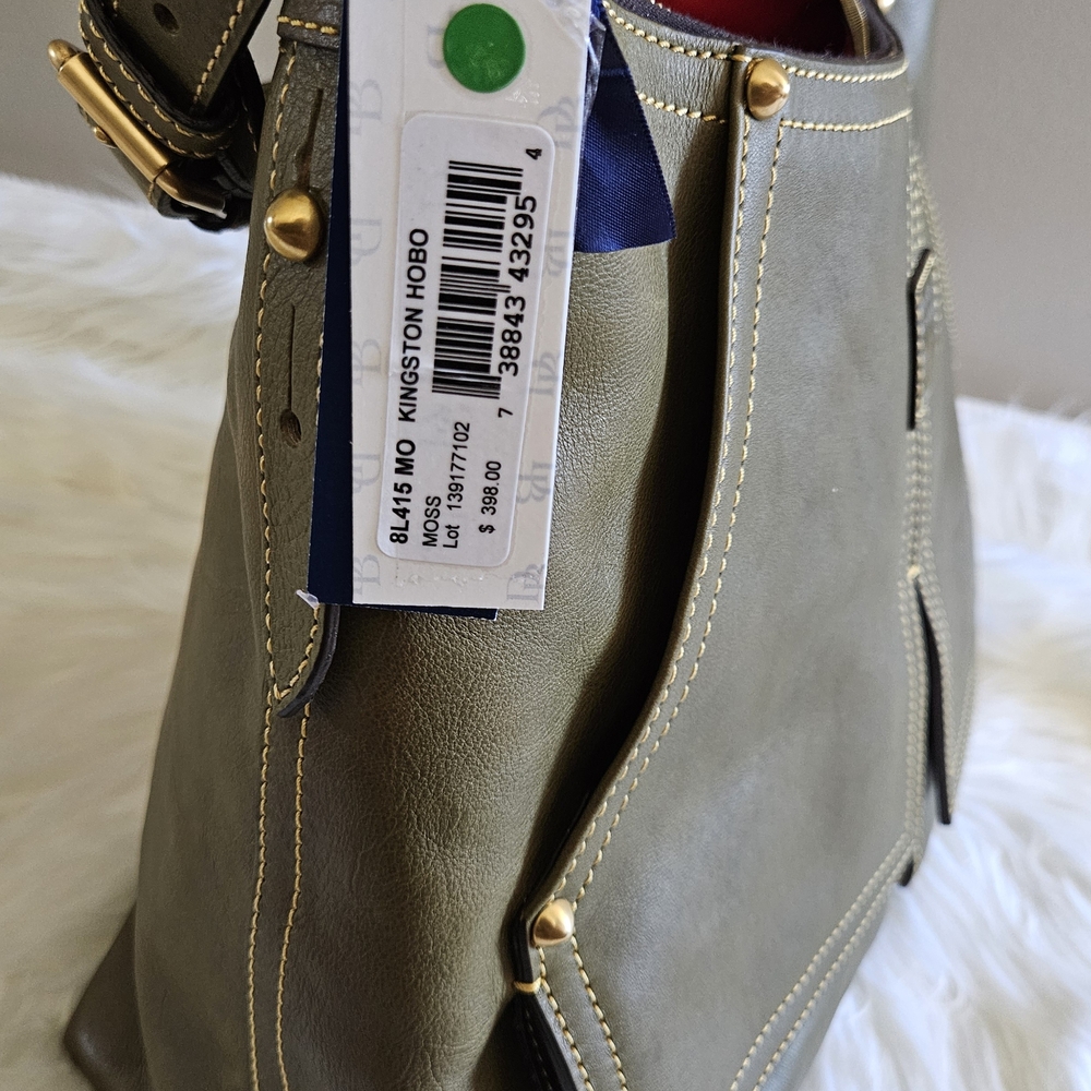 Dooney & Bourke Olive Green Leather Hobo with Tassel Detail - Picture 11 of 17